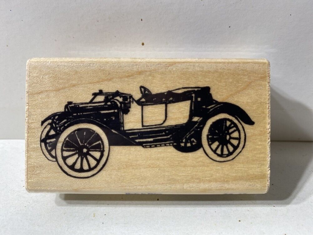 Stampabilities Auto Convertible FR1077 Vintage Car Wood Stamp New